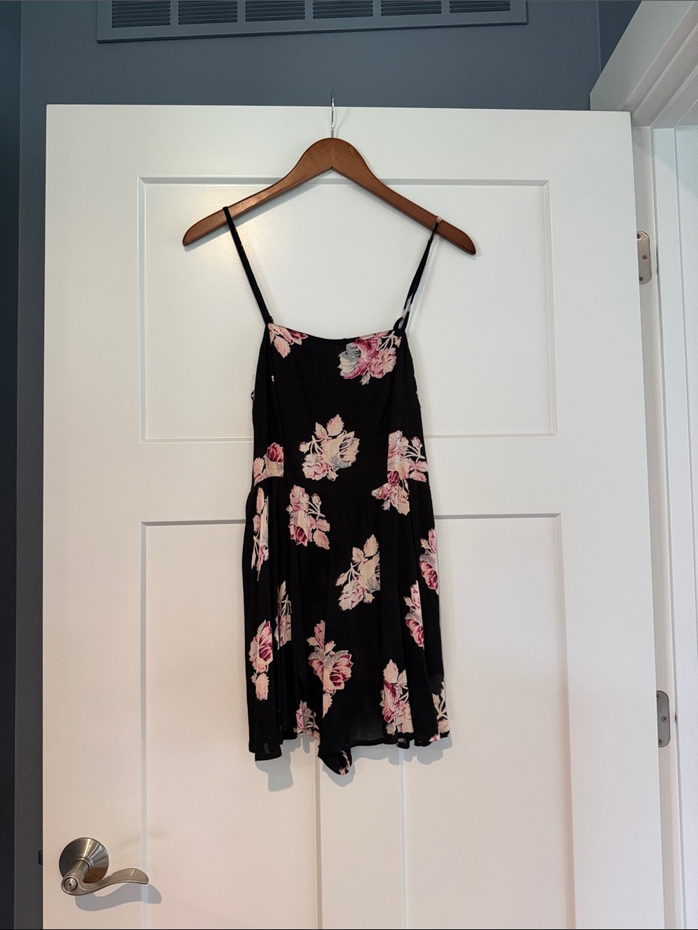 Kimchi Blue Black Floral Spaghetti-Strap Romper